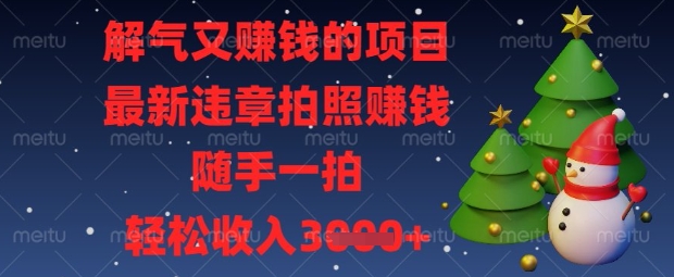 解气又挣钱的项目，最新违章拍照挣钱，随手一拍，轻松收入数张【揭秘】
