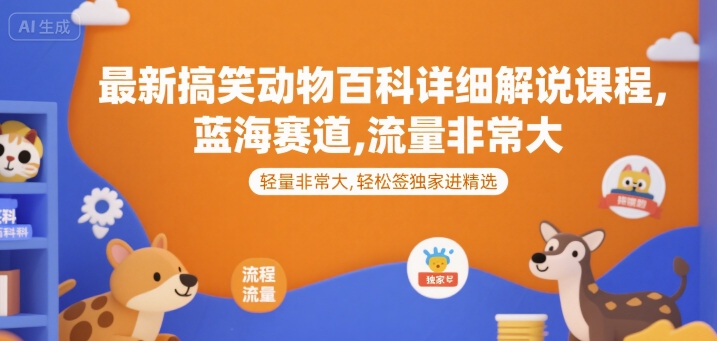 最新搞笑动物百科详细解说课程,蓝海赛道,流量非常大,轻松签独家进精选插图 最新搞笑动物百科详细解说课程,蓝海赛道,流量非常大,轻松签独家进精选