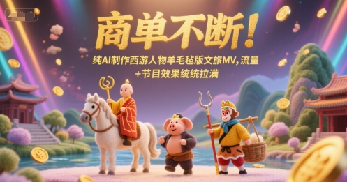 商单不断!纯AI制作西游人物羊毛毡版文旅MV,流量+节目效果统统拉满插图 商单不断!纯AI制作西游人物羊毛毡版文旅MV,流量+节目效果统统拉满