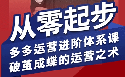 拼多多运营进阶系统课,从零起步,多多运营进阶体系课,破茧成蝶的运营之术(更新9月)插图 拼多多运营进阶系统课,从零起步,多多运营进阶体系课,破茧成蝶的运营之术(更新9月)