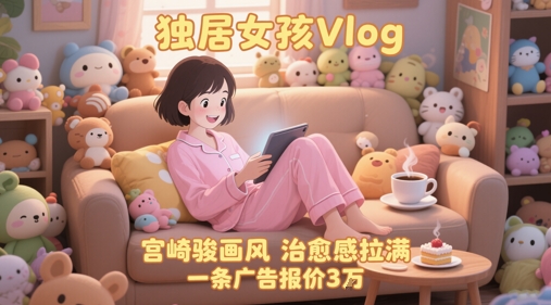 单个账号涨粉71W!用AI制作独居女孩Vlog,宫崎骏画风,治愈感拉满,一条广告报价3W插图 单个账号涨粉71W!用AI制作独居女孩Vlog,宫崎骏画风,治愈感拉满,一条广告报价3W