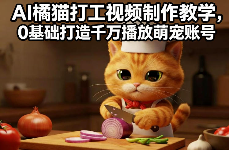 AI橘猫打工视频制作教学,流量狂飙,0基础打造千万播放萌宠账号插图 AI橘猫打工视频制作教学,流量狂飙,0基础打造千万播放萌宠账号
